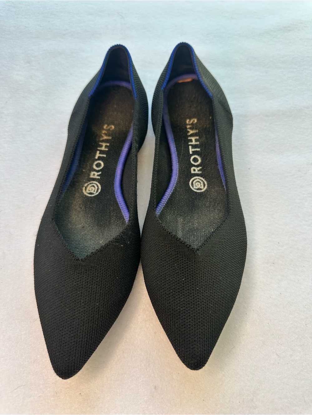 Rothy’s The Point Solid Black Washable Knit Pointed Toe Flats